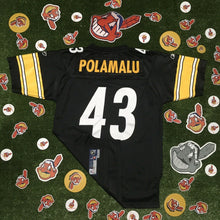 Load image into Gallery viewer, Authentic NFL PITTSBURGH STEELERS Youth Large Jersey Troy POLAMALU #43 REEBOK