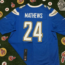 Load image into Gallery viewer, NFL Chargers Mathews # 24 Size Large Nike On Field - San Diego Chargers Blue