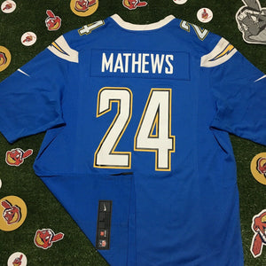 NFL Chargers Mathews # 24 Size Large Nike On Field - San Diego Chargers Blue