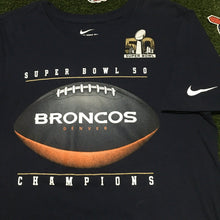 Load image into Gallery viewer, The Nike Tee Super Bowl 50 Denver Broncos Champions Navy Shirt Men Small