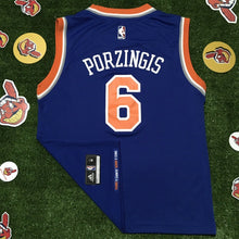 Load image into Gallery viewer, Kristaps Porzingis #6 New York Knicks Adidas Blue Youth Medium