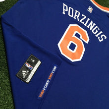 Load image into Gallery viewer, Kristaps Porzingis #6 New York Knicks Adidas Blue Youth Medium