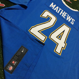 NFL Chargers Mathews # 24 Size Large Nike On Field - San Diego Chargers Blue