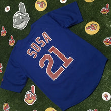 Load image into Gallery viewer, VTG MLB Sammy Sosa Chicago Cubs Blue Jersey Russell Youth Medium 10-12