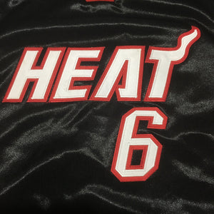 Adidas Authentic Miami Heat LeBron James #6 Sewn Jersey Size 44 Black/Red.