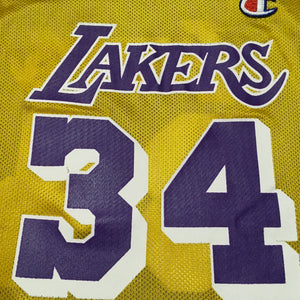 Shaquille O'Neal Reversible CHAMPION Lakers NBA Basketball Jersey Youth L 14-16 