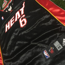 Load image into Gallery viewer, Adidas Authentic Miami Heat LeBron James #6 Sewn Jersey Size 44 Black/Red.