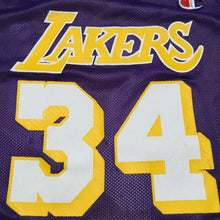 Load image into Gallery viewer, Shaquille O&#39;Neal Reversible CHAMPION Lakers NBA Basketball Jersey Youth L 14-16 