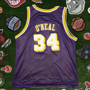 Shaquille O'Neal Reversible CHAMPION Lakers NBA Basketball Jersey Youth L 14-16 