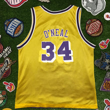 Load image into Gallery viewer, Shaquille O&#39;Neal Reversible CHAMPION Lakers NBA Basketball Jersey Youth L 14-16 