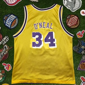 Shaquille O'Neal Reversible CHAMPION Lakers NBA Basketball Jersey Youth L 14-16 